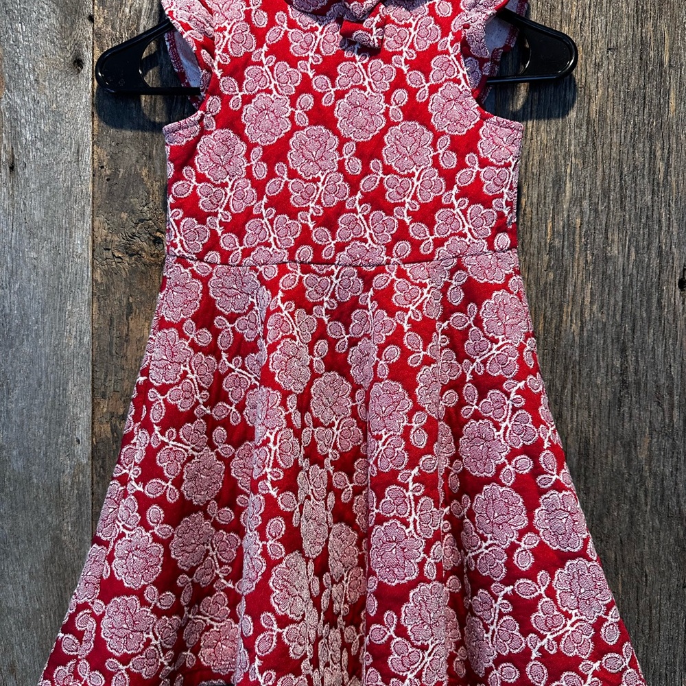 Janie and Jack Red and White Floral Dress